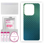 apgo Protective Skin Sticker for the back compatible with Tecno Pop 7 Pro, Wrap Film, Foil, Vinyl - Pattern Carbon Chameleon CAKA1