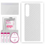 apgo Protective Skin Sticker for the back compatible with Sony Xperia 1 V, Wrap Film, Foil, Vinyl - Pattern Transparent Carbon