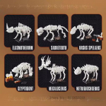 6 viename gyvūnų suakmenėjusių statybinių blokų plytų modelių rinkinys vaikams suaugusiems vaikams gimtadienio Kalėdų žaislų dovanos No Box