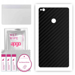 apgo Protective Skin Sticker for the back compatible with Xiaomi Mi Max 2, Wrap Film, Foil, Vinyl - Pattern Carbon Black