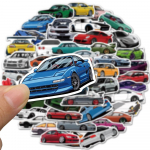 50/100 vnt &Scaron;auni sportinių lenktyninių automobilių lipdukai, skirti dviračių &scaron;almui, bagažinei, riedlentei, telefono lipdukui, lipdukų bombai JDM stiliaus vaikams žaislas 50pcs