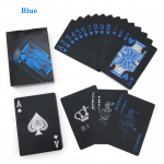 Juodos plastikinės žaidimo kortos, mėlynos, raudonos, geltonos, žaidimo kortų rinkinys, magi&scaron;kos, vandeniui atsparios, magi&scaron;kos pokerio dovanų serijos mėlyna