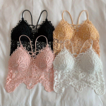 Seksualūs apkarpyti vir&scaron;utiniai drabužiai, nėriniai su gėlėmis, vir&scaron;utinė moteri&scaron;ka liemenė be rankovių. One Size rožinė