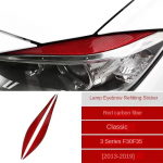 2 vnt. Automobilio priekinių žibintų lempų antakių apdaila lipdukai BMW 3 serijos F30 F35 2013-2019 blizgus juodas automobilio vokų apdaila ABS anglies pluo&scaron;tas raudona