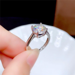 Moissanite žiedas 0 ,5 ct 1 ct 2 ct 3 ct Vvs Lab Deimantiniai papuo&scaron;alai moterims Vestuvių vakarėlio jubiliejaus dovana tikro sidabro