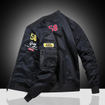 Pavasario ir rudens oro pajėgų bombone&scaron;io striukė Vyri&scaron;ka siuvinėta beisbolo striukė plius dydžio laisvas krovininis paltas M