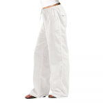 Vasaros moteri&scaron;kos medvilninės lininės kelnės auk&scaron;tu juosmeniu laisvos per didelės kelnės moteri&scaron;kos ilgos laisvalaikio vienspalvės kelnės Gatvės drabužiai moterims XXXL