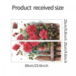 Aquarelinė Romanti&scaron;ka Rožė Imitacinė Tvora Miegamojo Svetainės Durų Sienos Dekoracija Sienų Lipdukas 25*60CM*2PCS/fun-f50