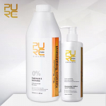 PURC 1000ml Keratino 300ml &Scaron;ampūnas Plaukų Tiesinimo Priemonė Garbanotiems Plaukams Pa&scaron;alinti &Scaron;iau&scaron;imą Brazilinis Lyginamasis Keratinas 0 Degree Keratin Set balta