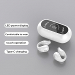 Blanc-&Eacute;couteurs Bluetooth sans fil &agrave; clip avec micro, &eacute;couteurs &agrave; conduction Sophia, &eacute;couteurs &agrave; oreille ouve