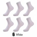 6 Pairs Men's Socks Black White Gray Business Men Tube Socks Soft Breathable Spring Summer for Male Socks Plus Size EU42-48 balta