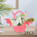 2 pcs Hard Paper Flower Boxes Empty Wedding Bouquet Decorative Basket for Place Bouquets, balta