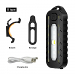 LED Raudona Mėlyna Taktinis Policijos Žibintuvėlis su Klipsu USB Įkraunamas Žibintuvėlis Dviračio Galinis Žibintas &Scaron;almo Įspėjamasis Žibintas Žibintuvėlis