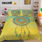 Sapnų gaudyklės antklodės užvalkalų rinkinys karali&scaron;ko dydžio rožinis boho sapnų gaudyklės patalynės rinkinys vaikams paaugliams mikropluo&scaron;to bohemi&scaron;kas plunksnų antklodės užvalkalas EU single(135x200cm)