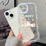 Mobiliųjų telefonų dėklai iPhone 11 13 XR 15 Pro Max 12 14 Pro Max dėklas iPhone 16 7 Plus 8 Plus XS Max Animacinis ra&scaron;tas Apsauga nuo kritimo Atspari smūgiams iPhone 6&6s balta