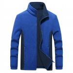 Plius dydžio ėrienos vilnos megztinis lauko reikmėms, plius dydžio, žieminė vyri&scaron;ka &bdquo;Polar Fleece&ldquo; striukė su aksominiu tankinimu S mėlyna