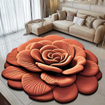 3D Vizualinis Efektas Bijūno Gėlės Grindų Kilimėlis Namų Svetainės Kilimas Purvui Atsparus Lengvai Prižiūrimas Sugeriantis Neslystantis Kilimėlis 200 * 200cm