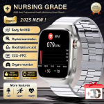 2025 Naujas Kraujo Lipidų &Scaron;lapimo Rūg&scaron;ties Gydymo I&scaron;manusis Laikrodis Vyrams EKG+PPG &Scaron;irdies Ritmas Sportas HD Skambutis Sveikatos Stebėjimas Samsung I&scaron;maniajam Laikrodžiui Silver Steel B 2A