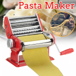 Plieninė makaronų ma&scaron;ina su dviem pjaustyklėmis, nerūdijančio plieno, raudona, makaronų gaminimo ma&scaron;ina, lazanija, spagečiai, tagliatelle, ravioliai, koldūnų gaminimo ma&scaron;ina, raudona, nauja