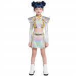 Vaikų Mergaičių Kpop Demonų Medžiotojų Rumi Cosplay Kostiumas &Scaron;ou Vaikų Drabužiai Auskarų Rinkinys Mira Vaidmenų Apranga Helovino Vakarėlio Kostiumas 110 balta
