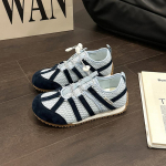 Stipriapadžiai lengvi vienos spalvos bateliai tinklelio kvėpuojantys Forrest Gump bateliai moteri&scaron;ki vasariniai retro spalvų derinys universalūs laisvalaikio sportiniai moralinio ugdymo s 35 mėlyna