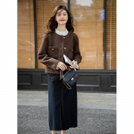 Mocana Women's Short Wool Blend Long-Sleeve Coat S