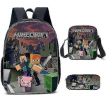 Minecraft pradinės ir vidurinės mokyklos kuprinės Minecraft žaidimo periferinė kuprinė trijų dalių rinkinys auk&scaron;tos kokybės