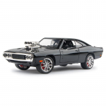 1/24 1970 m. Dodge Charger lydinio automobilis Diecasts & Žaislinės transporto priemonės Automobilio modelis Garsas ir &scaron;viesa Automobiliniai žaislai Vaikams Dovanos juoda