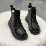 Rudens Žiemos Retro Universalūs Trumpi Batai Storu Padu Maži Trumpi Batai Moteri&scaron;ki Eleganti&scaron;ki Naujo Briti&scaron;ko Stiliaus batai Vulkanizuotas Padas 40 juoda