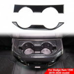 Carbon Fiber Style Inner Rear Cup Holder Panel trim For Dodge Ram -2025