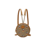 Gucci X Disney Bendradarbiavimas Pelės Peliuko Spaudinio Logotipas Odinė Grandinėlė Drobė Ir Oda Apvali Rankinė Kuprinė Moteri&scaron;ka Kuprinė Ebono Ruda 603730-HWUBM-8559 Basic Set (Bag+Dust Bag)