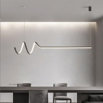 Minimalistinis juodas 1,2 m LED valgomojo &scaron;viestuvas