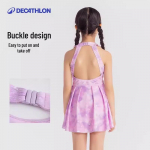 Decathlon Mergaičių vientisas maudymosi suknelė 150