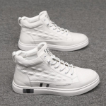 100% natūralios odos batai vyri&scaron;ki auk&scaron;takulniai madingi plok&scaron;čiapadžiai firminiai juodi balti laisvalaikio batai &scaron;aunus gatvės stilius jaunų vyrų avalynė didelis dydis 48 39