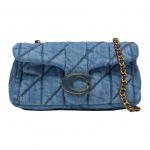 &bdquo;Coach Tabby 20&ldquo; dygsniuotas rankinukas su tigro dryžiukais ir logotipu per petį, moteri&scaron;kos rankinės, indigo spalvos CR701-B4IN. Basic Set (Bag+Dust Bag)