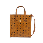 MCM Portuna Aren Monogramos Rankinė ant Peties Padengtas Drobės Rankinė Unisex Tote Rankinė Konjako Spalvos MMTCSKC03CO001 Basic Set (Bag+Dust Bag)
