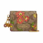 Coach Dėžutėje 10 Gėlių ra&scaron;to Grandinėlės peties dirželis Signature drobės crossbody piniginė Moteri&scaron;ka piniginė Auksinė Chaki Daugiaspalvė CR949-IME7V Gold & Khaki & Multicolor