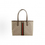Gucci Ophidia Seno Gėlių Logotipo Dryžuotos Austos Commuting Universalus Drobės Odos Mozaika Didelės Talpos Pirkinių Krep&scaron;ys Gift Set(Basic Set+Box+Shopping Bag) juodmedis/ruda