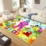3D Smagus P-Pocoyo Elly Pato Animacinis Kilimas-Takelis Namų Svetainei Miegamajam Sofai Prie Durų Dekoras, Vaikų Žaidimų Neslystantis Grindų Takelis Dovana 100x150cm