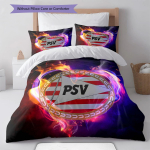 PSV Eindhoven Ra&scaron;tuotas Patalynės Antklodžių Komplektas Antklodės Užvalkalas Pagalvės Užvalkalas Namų Dekoras Gimtadienio Dovana (1 * antklodės užvalkalas + 2 * pagalvės užvalkalai, be &scaron;erdies) 135x200cm