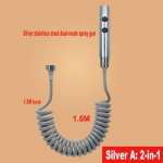 Rankinis bidė purk&scaron;tuvo rinkinys Dviejų režimų nerūdijančio plieno pur&scaron;kimo pistoletas du&scaron;as rankinis tualetas bidė mai&scaron;ytuvas purk&scaron;tuvas du&scaron;as savaime i&scaron;sivalantis G1/2