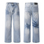 High Street džinsinės kelnės vyrams, Retro Distressed, Laisvos tiesios kelnės, Plačios sportinės kelnės, Madinga M