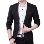 Madingi vyri&scaron;ki Slim Fit oficialūs vieno mygtuko kostiumo verslo &scaron;varkai S