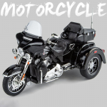 1:9 Tri Glide CVO 2021 Aliuminio lieto motociklo modelis Žaislinė transporto priemonė Kolekcija Garsas ir &scaron;viesa Visureigis Autociklo Žaislai Automobilis black