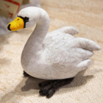 Gyvas gulbės pliu&scaron;as Gulbės žaislai Lėlės pagalvė Kawaii mink&scaron;ta simuliacinė gulbė antis gulbė miela žąsis pliu&scaron;inis gyvūnas vaiki&scaron;ka dovana namų dekoras about 25-33cm gray