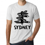Vyri&scaron;ki vintažiniai mar&scaron;kinėliai Grafiniai mar&scaron;kinėliai Laikas naujiems nuotykiams Sydney Vintage White XS baltos spalvos nuo blyksnio
