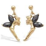 Les Tr&eacute;sors De Lily [B7582] - Boucles Plaqu&eacute; Or 'F&eacute;e Clochette' Noir dor&eacute; - 19 mm
