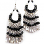 Les Tr&eacute;sors De Lily [B8343] - Boucles 'Danse Indienne' Noir sidabras