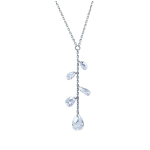 Les Tr&eacute;sors De Lily [C9444] - Collier Argent 'Linda' Blanc argent&eacute; (rhodi&eacute;) - 55 mm