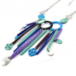 NOA [J3187] - Collier Cr&eacute;ateur 'Pimprenelle' violet bleu mėlyna